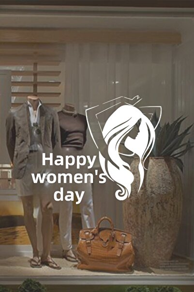 New Jargon Autocolant pentru vitrină din sticlă cu mesajul Happy Women's Day ...