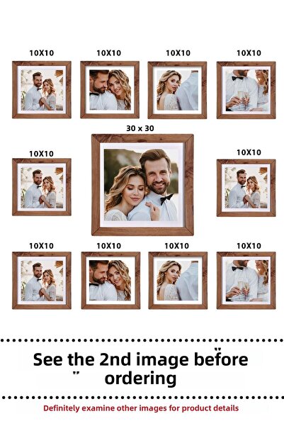 yhfoto 10 قطع 10x10 1 قطعة 30x30 إطار Kemenche خشبي متعدد - إطار MDF مع PVC