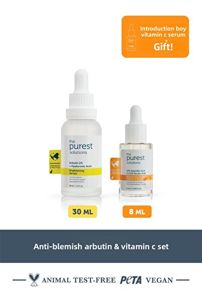 The Purest Solutions Set anti-pete cu arbutină și vitamina C: 30 ml ser pentr...