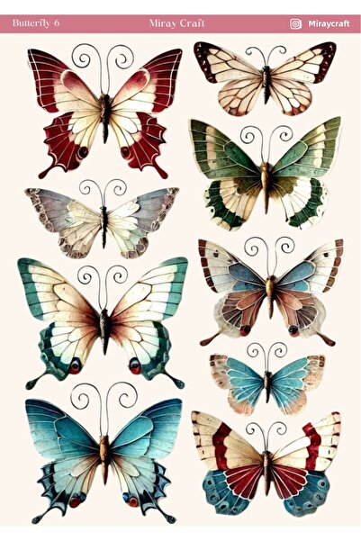 MirayDesign 1 autocolant cu tematică fluture – 12x17 cm pentru album de însem...
