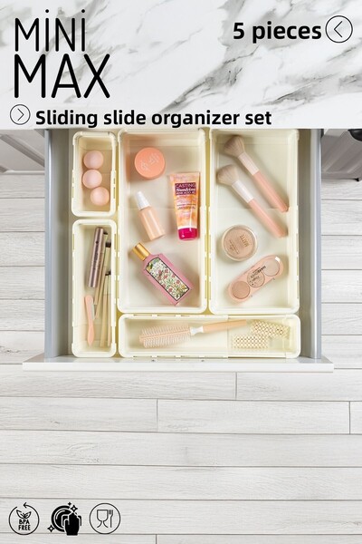Nandy Home Organizator de sertar cu 5 bucăți MiniMax cu glisare reglabilă