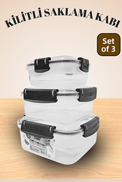 Turuncu Portakal Lock Lid Leakproof Sealed Storage Container Kitchen Organizer Organizer Box Set