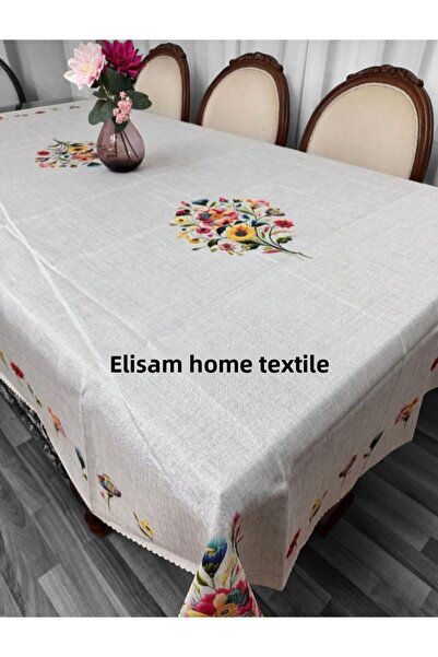 Home Worry-Free Stain-Resistant Table Cloth (Cross Stitched Light Color)