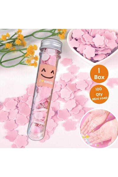 ERA SABUN 100 ورقة وردية معطرة أنبوب صغير من الصابون الورقي للطلاب والأطفال و...