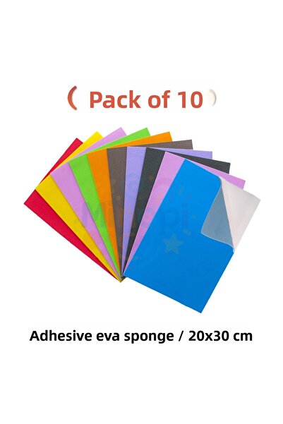 Minopi Mixed Color Adhesive Eva Sponge 20X30 cm 10 Pack 1.5 mm