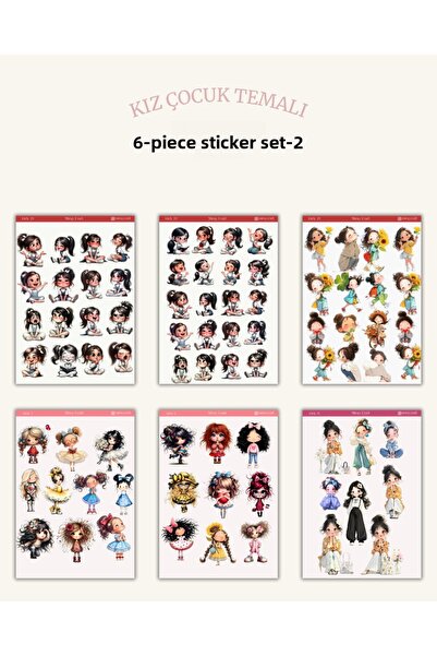 MirayDesign Set de 6 autocolante tematice pentru fete – 12x17 cm | Bullet Jou...