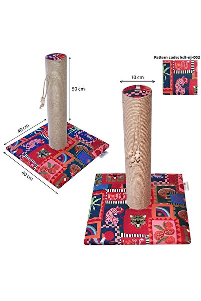nijiartdesign 50 cm Colorful Patterned Premium Cat Scratching Board Soft Coated Floor Friendly Base with Sponge