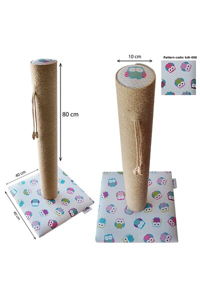 nijiartdesign لوح خدش للقطط فاخر منقوش ملون مقاس 80 سم مع قاعدة مطلية ناعمة من الإسفنج صديقة للبيئة