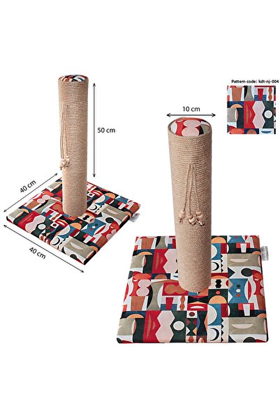 nijiartdesign 50 cm Colorful Patterned Premium Cat Scratching Board Soft Coated Floor Friendly Base with Sponge