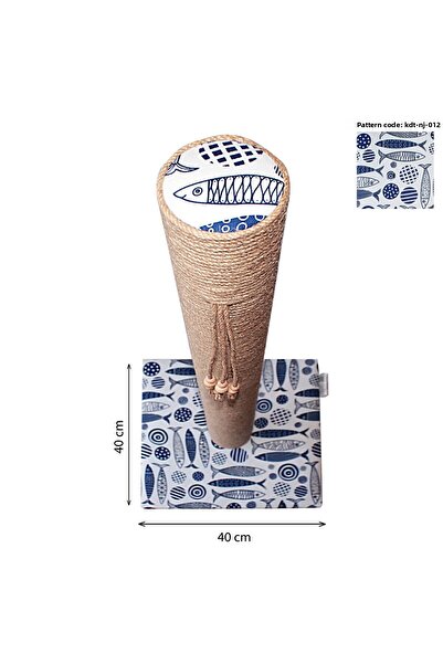 nijiartdesign لوح خدش للقطط فاخر منقوش ملون مقاس 80 سم مع قاعدة مطلية ناعمة من الإسفنج صديقة للبيئة