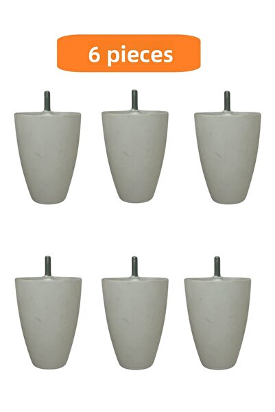 HOMDEP Sofa Armchair Tv Unit Console Upgrade Adalya Model Plastic Leg 10 cm White Color 6 Pieces