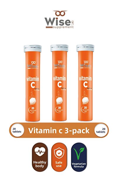 WiseLab Set of 3 Vitamin C + Zinc Effervescent 20 Tablets