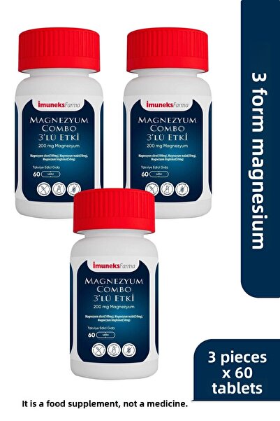 Imuneks Farma إيمنيكس فارما مغنيسيوم كومبو 200 ملغ 60 قرص × 3 قطع