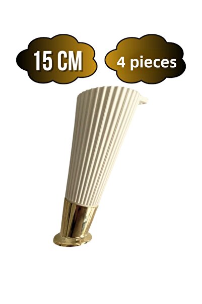 DSYapıAksesuar Picior din plastic crem cu model orizontal de 15 cm pentru mob...