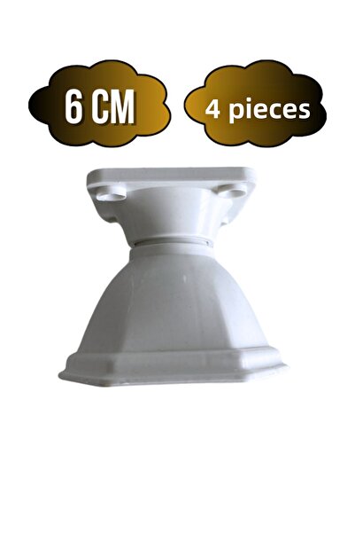 DSYapıAksesuar Cupa din plastic 6cm picior alb pentru dulap picior pentru mas...