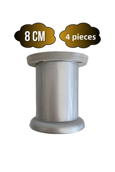 DSYapıAksesuar Picioare din plastic, drepte, gri argintiu, 8 cm, reglabile, p...