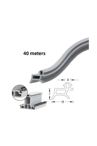 DKF CONTA Garnitură gri pentru fereastră ușă PVC 40 de metri garnitură de rep...