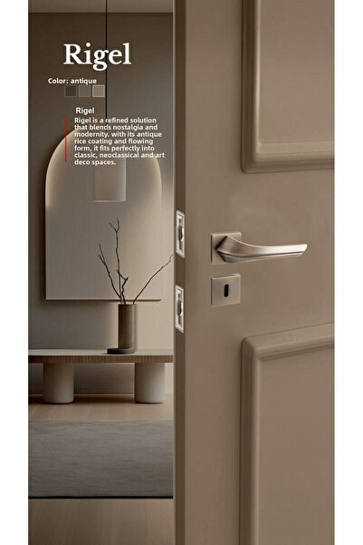 alastore Rigel - Mâner de ușă de cameră cu rozetă pătrată, dreapta stânga, potrivit pentru interiorul ușii de casă - a205a