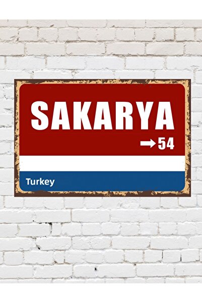 TABLOX Sakarya 54 Placă Decorativă Oraș Tablou Retro MDF Tablou Lemn Semn Stradă Cadou