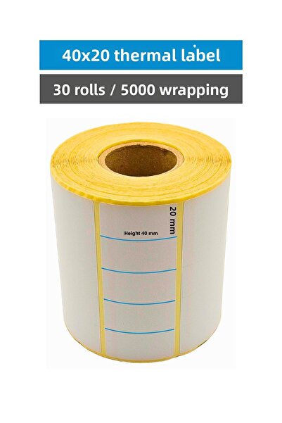 Küresel Etiket Barkod ملصق حراري 40 × 20 مم |   30 لفة |   5000 لف |   بدون ش...