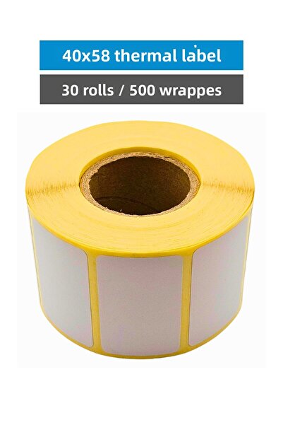 Küresel Etiket Barkod ملصق حراري 40 × 58 مم |   30 لفة |   500 لف |   بدون شر...