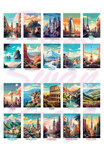 Pink Swan Craft مجموعة ملصقات مدن السفر العتيقة، مجلة رصاصة، سجل قصاصات، مخطط...