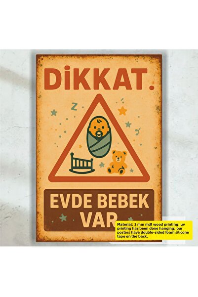 Hayat Poster Atenție, acasă este un bebeluș! Semn de avertizare, cadou de naș...