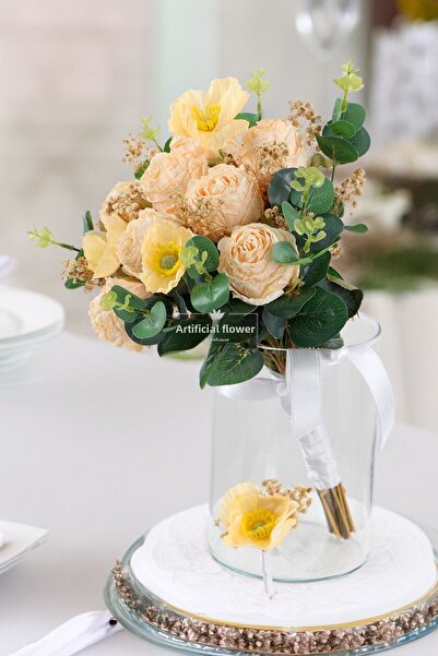 Yapay Çiçek Deposu Рустик шик букет за булка, комплект от 2 части