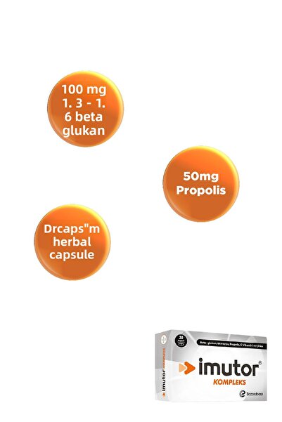 Imutor 30 كبسولة - تعزيز المناعة - بيتا جلوكان، إكينيكسيا، البروبوليس، فيتامين سي، الزنك