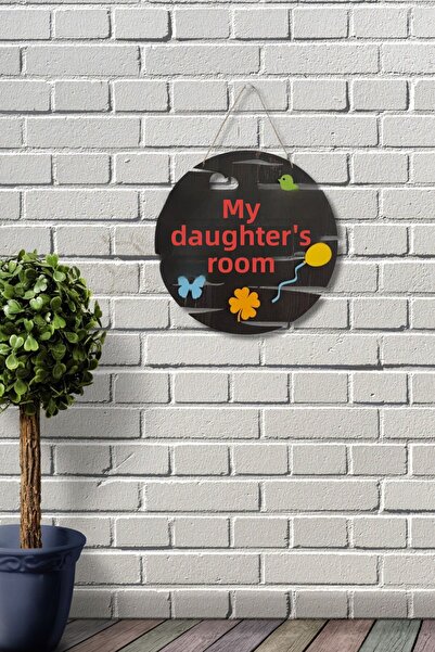ERDİZDEN Laser Cut Mdf Door Ornament with My Daughter's Room Written - Rebap
