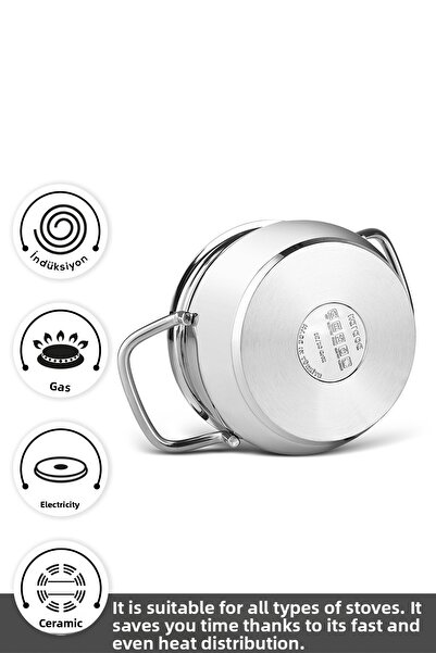 Karaca Set de oale din oțel cu bază de inducție Emirgan de 8 piese