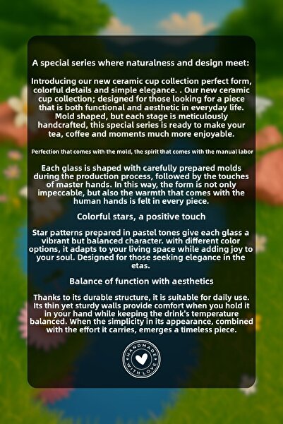 Mim and More Black Star Patterned Handmade Ceramic Cup – Special Design