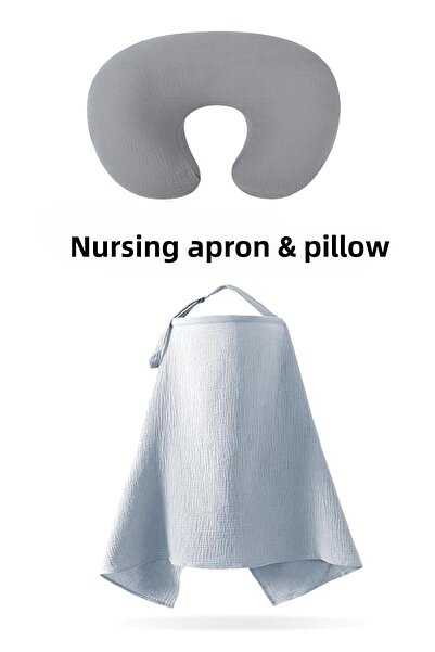 TEGA 100% Cotton 2-Piece Breastfeeding Set - Breastfeeding Pillow and Muslin ...