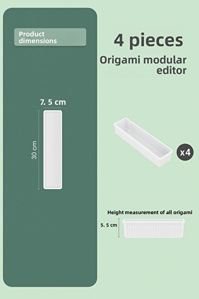 VİALEX Vi̇alex Origami 4-Piece Cutlery Cutlery Drawer Organizer 4Uzn