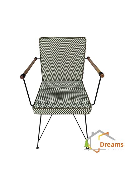 DÜŞLER EV TEKSTİLİ 40x80 Μαξιλάρι καρέκλας με πράσινο σχέδιο ζιγκ-ζαγκ με πράσινη ρίγα 5 εκ.