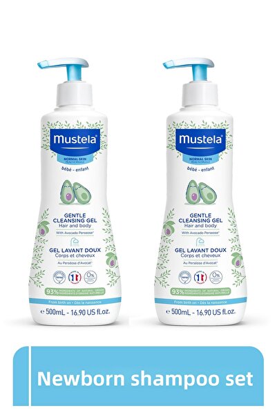 Mustela شامبو للأطفال، للجسم والشعر يحتوي على الأفوكادو العضوي 500 مل × 2