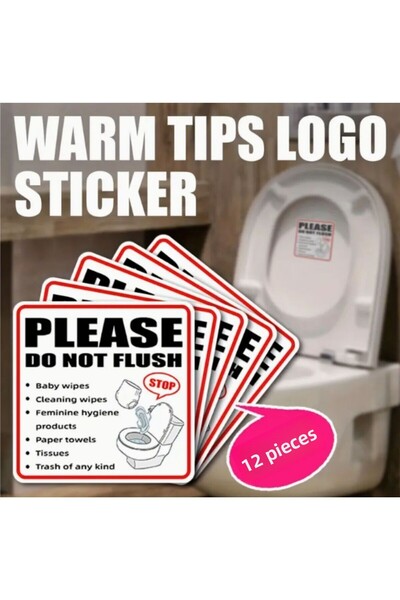 zafrakreklam Wc Toilet Warning Diversion Sticker Foil Square 12 Pcs 10 cm
