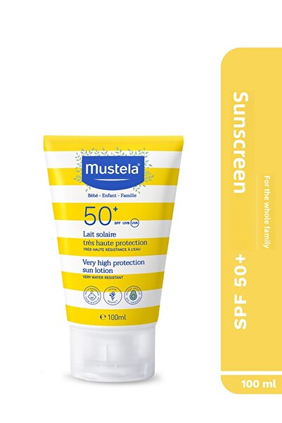 Mustela لوشن حماية عالية من الشمس لجميع أفراد الأسرة بمعامل حماية 50 100 مل