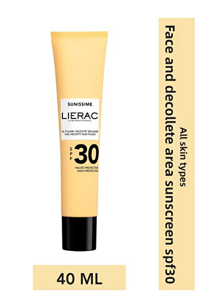 Lierac SUNISSIME The Sun Velvety Fluid SPF30 40 مل - واقي شمسي واسع الطيف للوجه