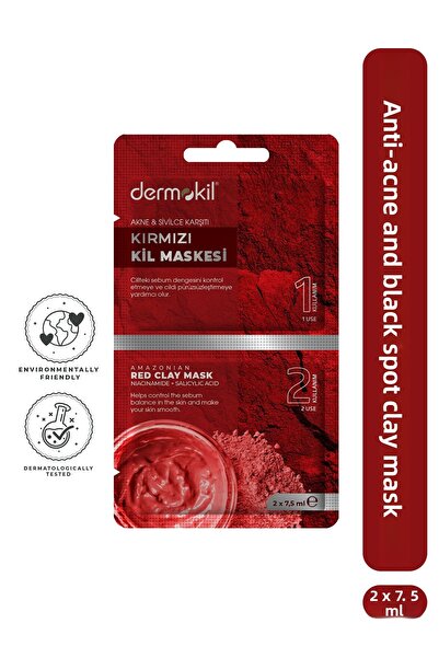 Dermokil قناع الطين الأحمر (لعلاج حب الشباب ومضاد للبكتيريا) 2* 7.5 مل