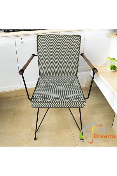 DÜŞLER EV TEKSTİLİ 45x100 Μαξιλάρι καρέκλας με πράσινο σχέδιο ζιγκ-ζαγκ με πράσινη ρίγα 5 εκ.