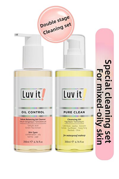 Luv it! Sebum Balancing Skin Care Set Providing Dual Stage Cleansing (Combina...