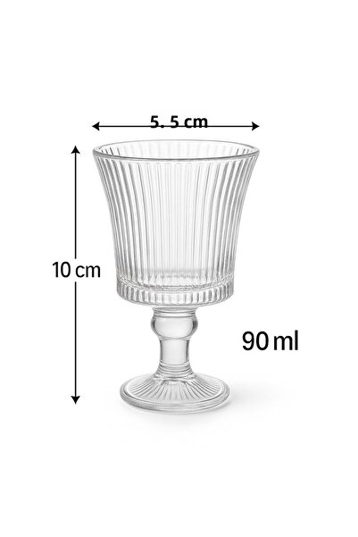 FAIR HOME Line Pattern Glass Line Coffee Side Glass – 6 Pieces