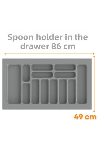 Tempo Gray Color Drawer Cutlery and Ladle Holder 86X49 cm (Can Be Cut up to 7...