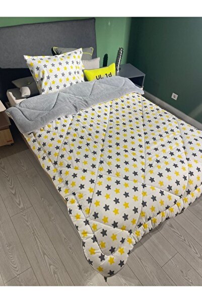 Violacasa Single Double-Sided Welsoft Quilt Yellow Big Star