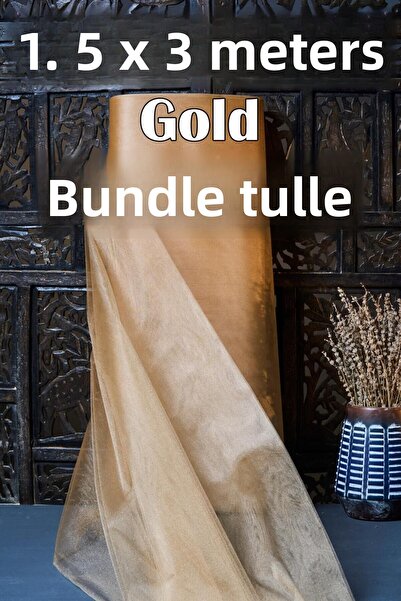 Dantelux Tul de cristal multifuncțional (Bohça Tulle) 1,5x3 metri - Aur