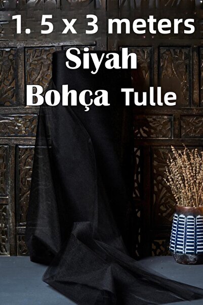 Dantelux Tul de cristal multifuncțional (Bohça Tulle) 1,5x3 metri - negru