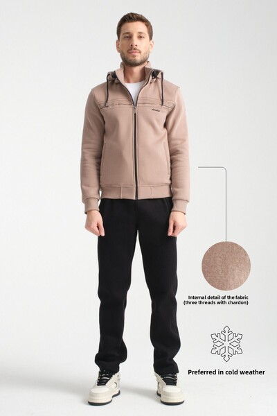 Shooter Σετ ανδρικής φόρμας Winter Mink με κορδέλα με κουκούλα κανονική εφαρμογή