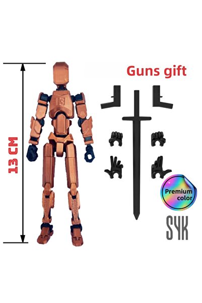 SYK Design لعبة روبوت 13 دمية نحاسية سوداء متحركة في جميع المفاصل