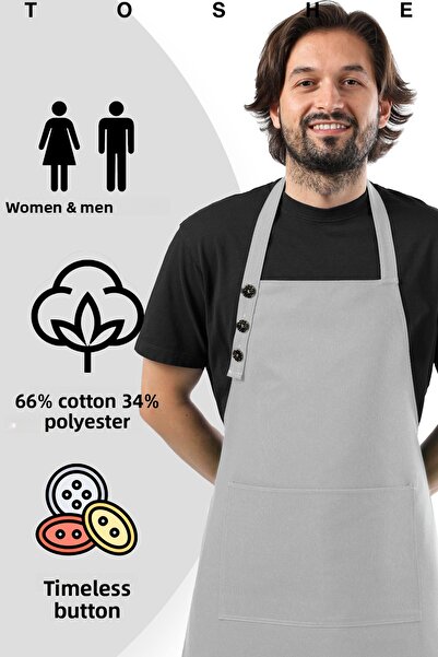 TOSHE Kitchen Apron Waterproof Chef Apron with 2 Wide Pockets Barista Apron Apron